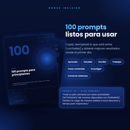 IA desde Cero - Ebook para Principiantes + 100 Prompts de Regalo