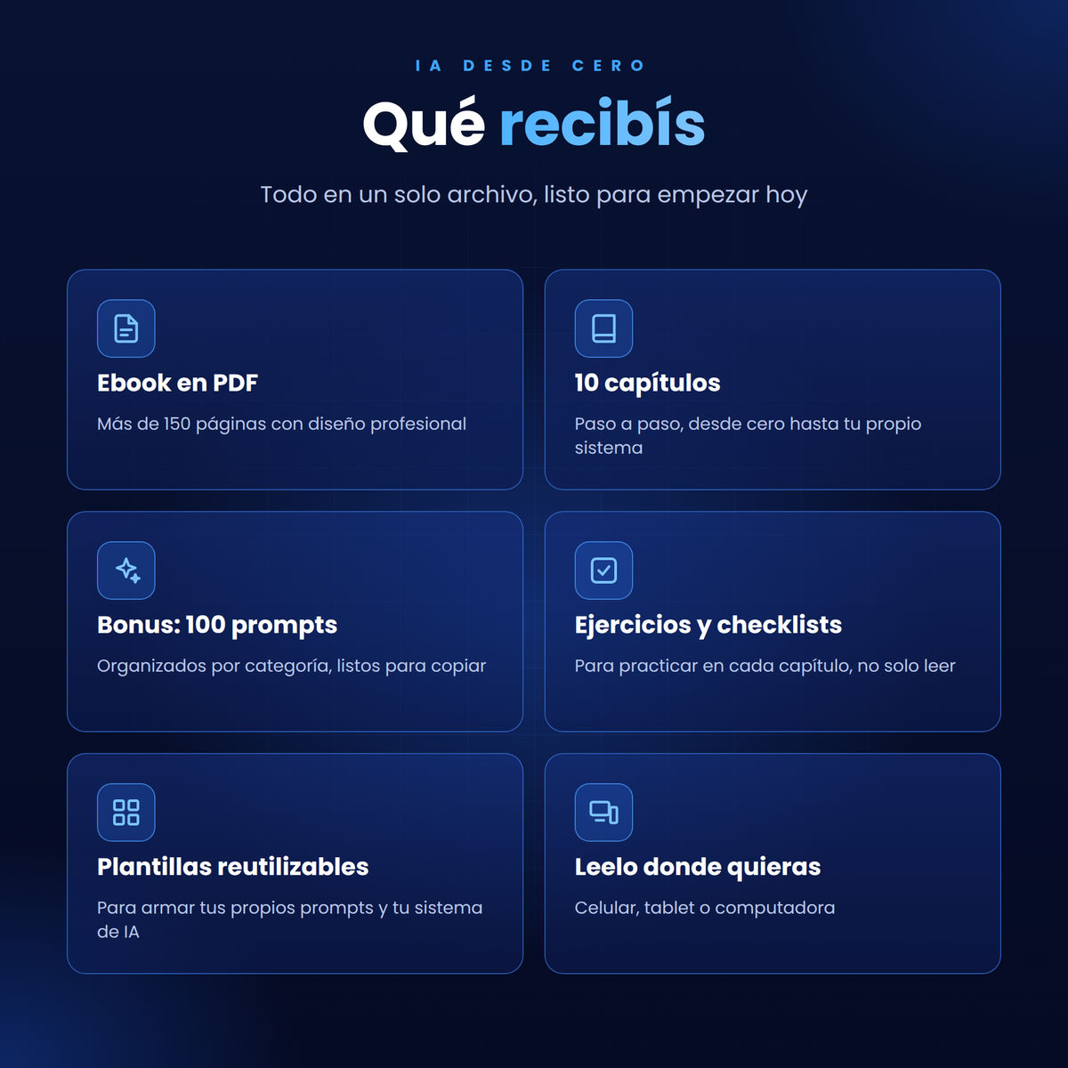 IA desde Cero - Ebook para Principiantes + 100 Prompts de Regalo